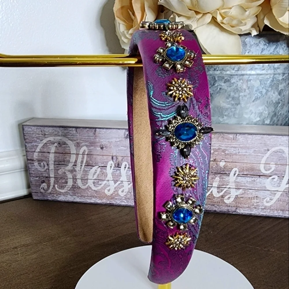 Embellished Pink and Blue Headband
